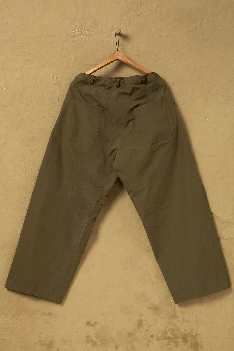 Trousers Nr.84 Cotton Silk Canvas Army Green