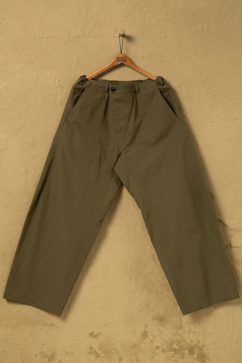 Trousers Nr.84 Cotton Silk Canvas Army Green