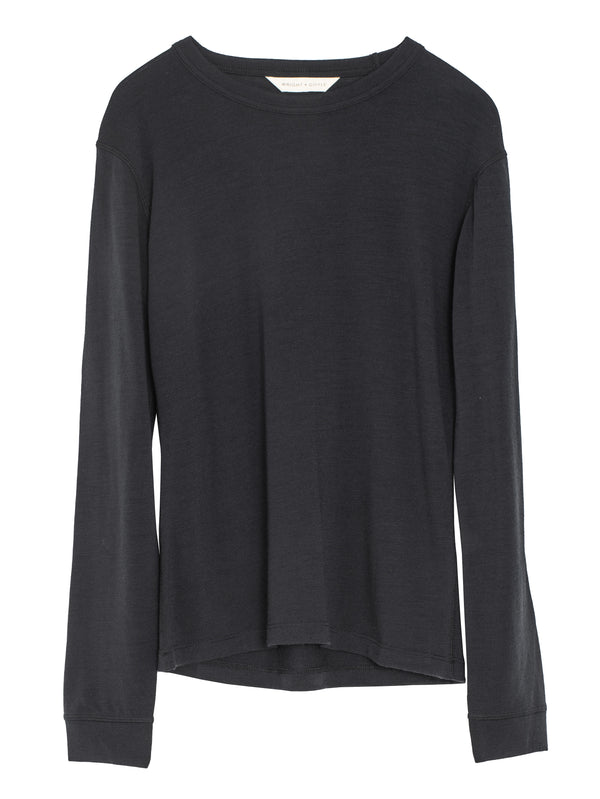 Merino Long Sleeve Top Ebony