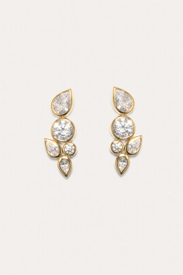 Like Peas In A Pod Cubic Zirconia And Gold Vermeil Earrings