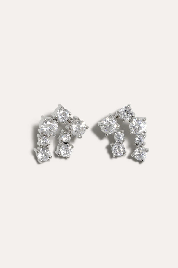 Myth Cubic Zirconia and Rhodium Plated Earrings Completedworks