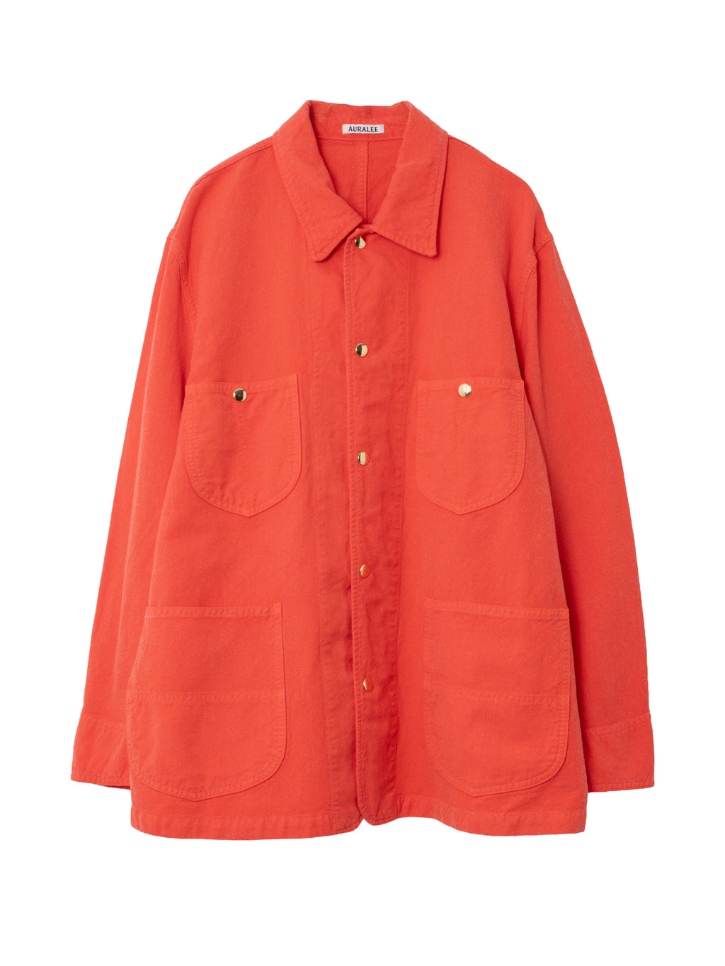 Auralee Men's Wool Cotton Linen Ox Work Jacket Red Orange – Opia