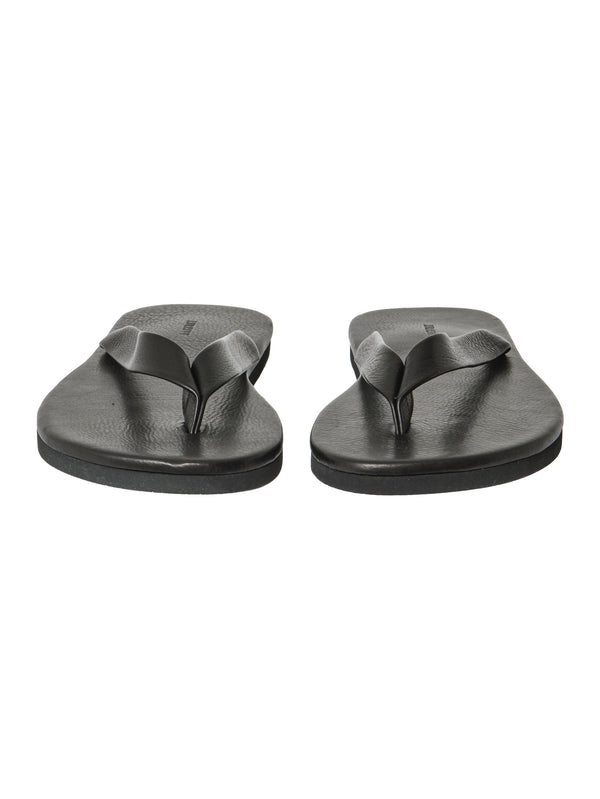 Auralee Women's Soft Leather Flip Flops Black – Opia