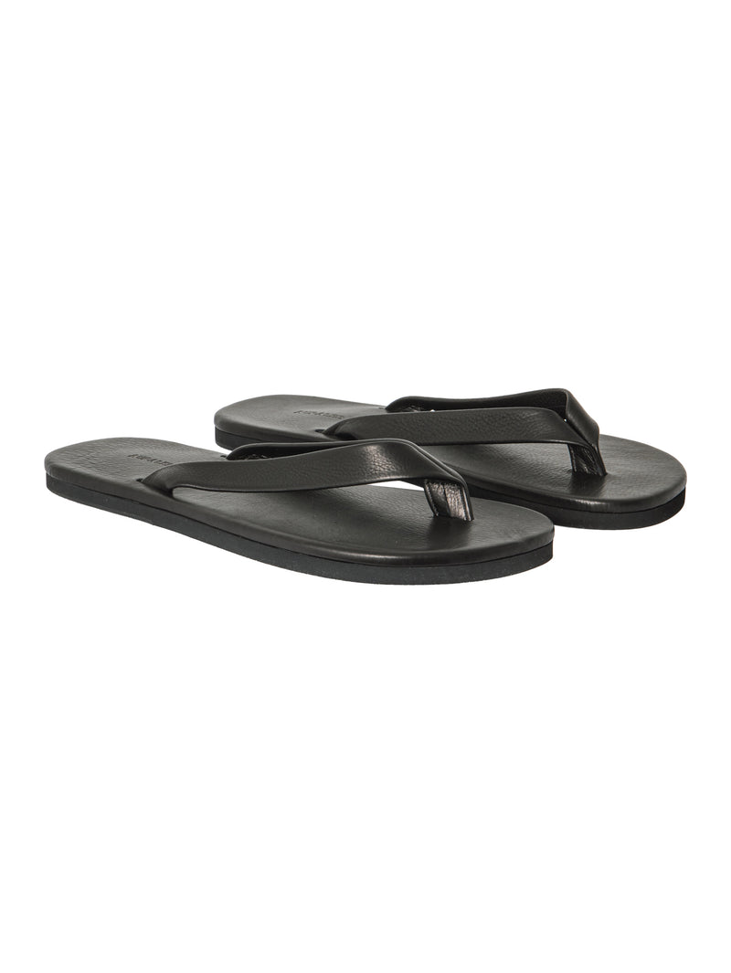 Auralee Women's Soft Leather Flip Flops Black – Opia