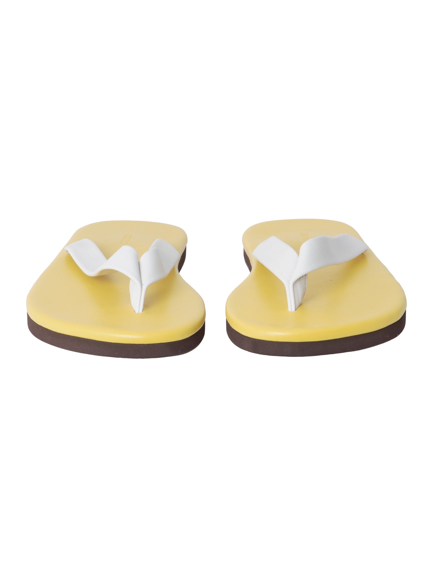AURALEE新作SOFT LEATHER FLIP-FLOPS_27㎝黄×白 Auralee Women's Soft Leather Flip Flops Yellow × White – Opia