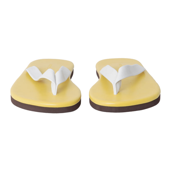 AURALEE新作SOFT LEATHER FLIP-FLOPS_27㎝黄×白 Auralee Women's Soft Leather Flip Flops Yellow × White – Opia