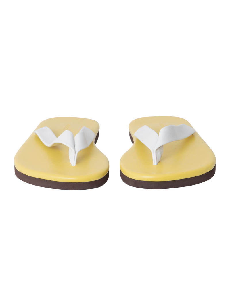 AURALEE新作SOFT LEATHER FLIP-FLOPS_27㎝黄×白 Auralee Women's Soft Leather Flip Flops Yellow × White – Opia