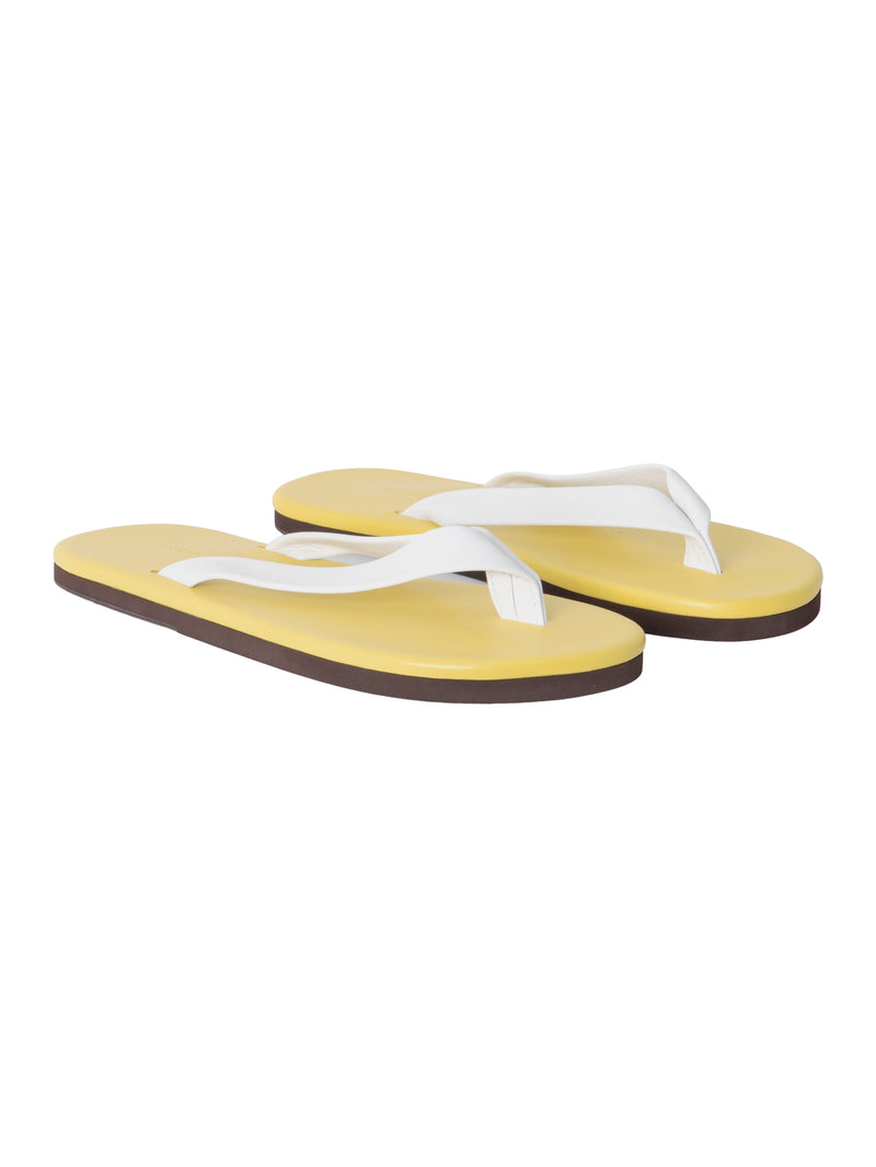 AURALEE新作SOFT LEATHER FLIP-FLOPS_27㎝黄×白 Auralee Women's Soft Leather Flip Flops Yellow × White – Opia