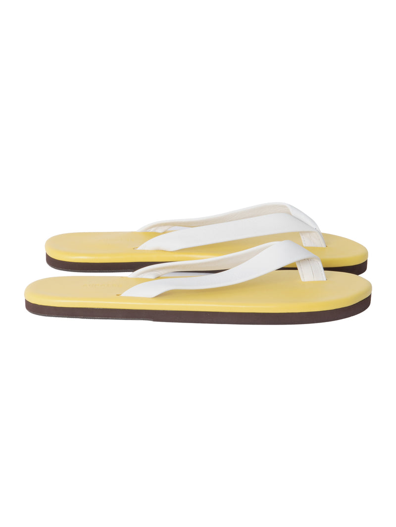 AURALEE新作SOFT LEATHER FLIP-FLOPS_27㎝黄×白 Auralee Women's Soft Leather Flip Flops Yellow × White – Opia