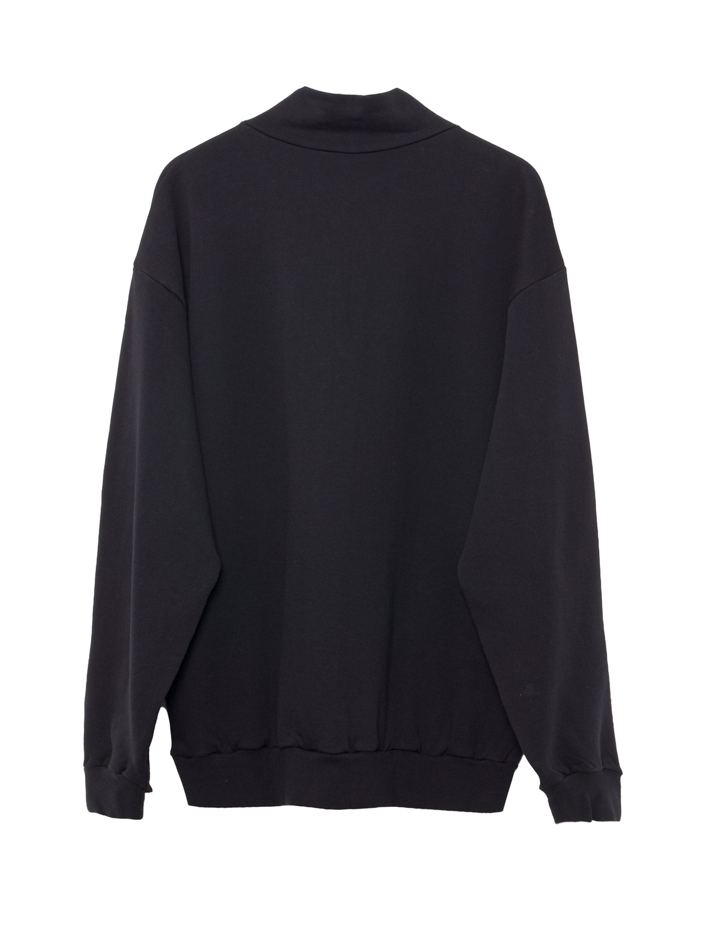 Auralee Men's Elastic High Gauge Sweat Half Zip Pullover Ink Black
