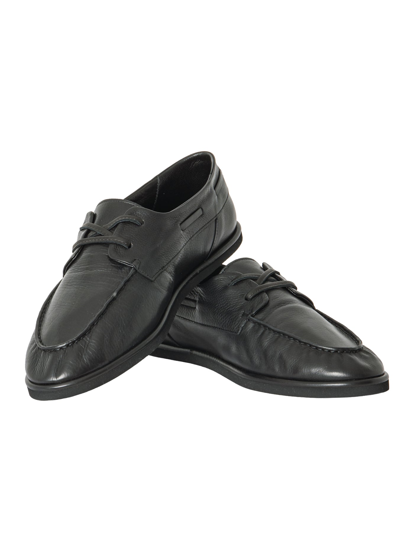 Auralee Women's Soft Leather Deck Shoes Black – Opia