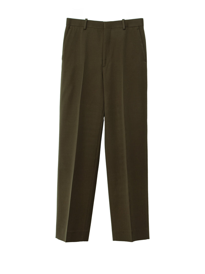 Auralee Men's Light Wool Max Gabardine Slacks Dark Olive Brown – Opia