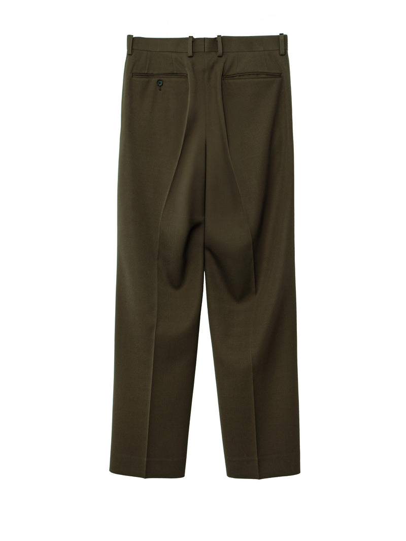 Auralee Men's Light Wool Max Gabardine Slacks Dark Olive Brown – Opia
