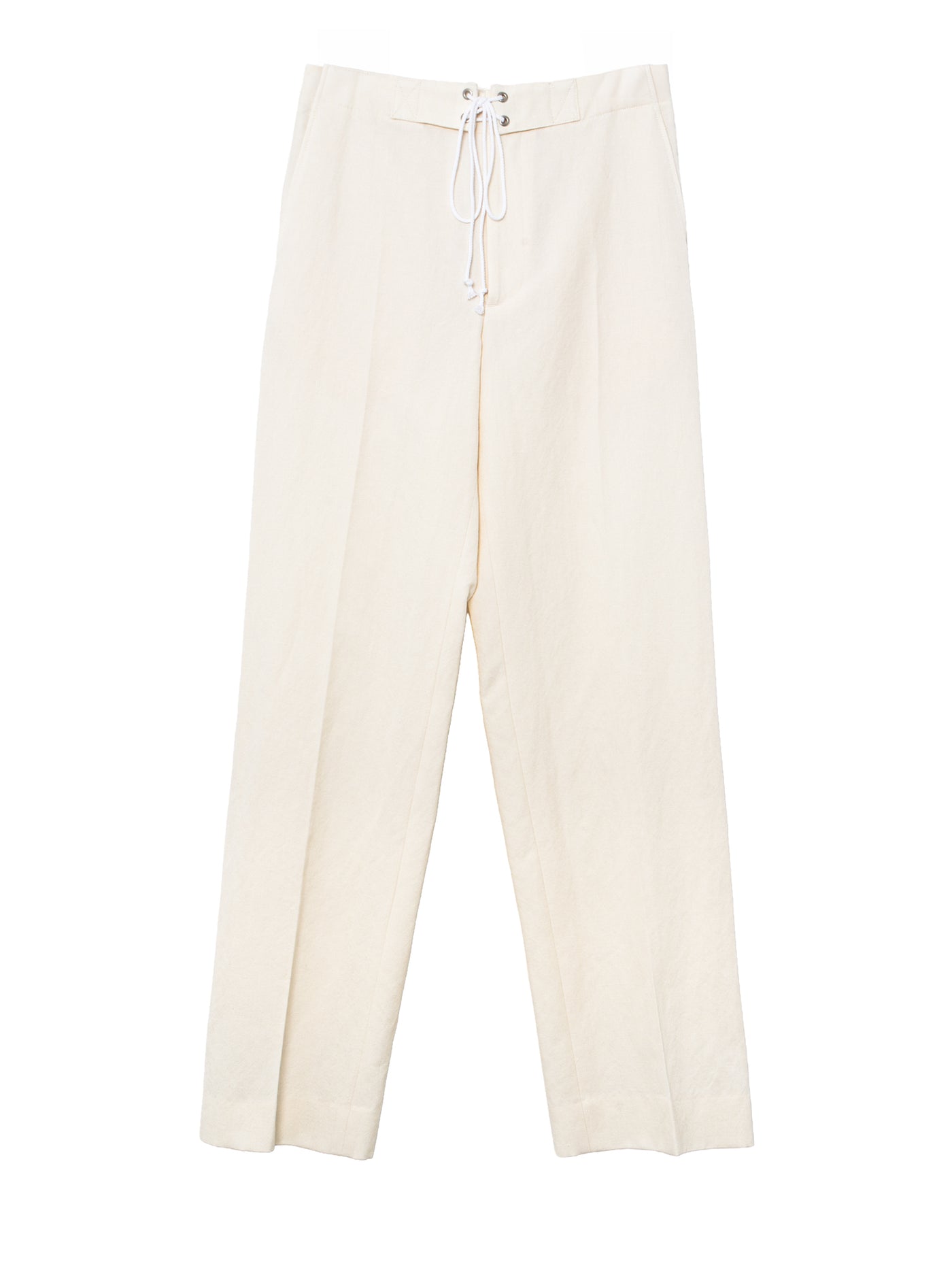 Auralee Men's Wool Cotton Linen Ox Drawstring Pants Off White – Opia