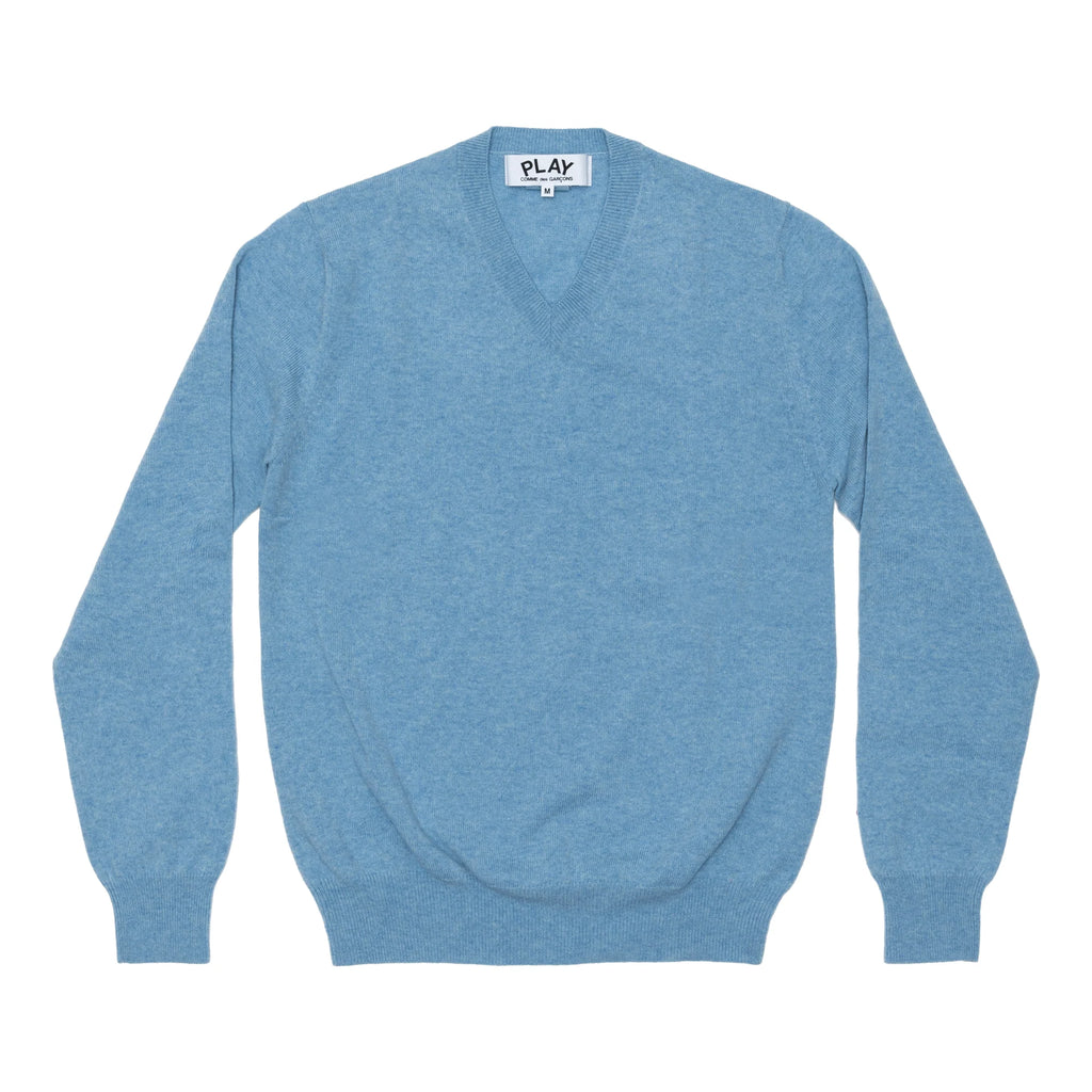 トップス PLAY CDG V-Neck Sweater Comme des Garçons Play Mens V neck Sweater Lightblue – Opia