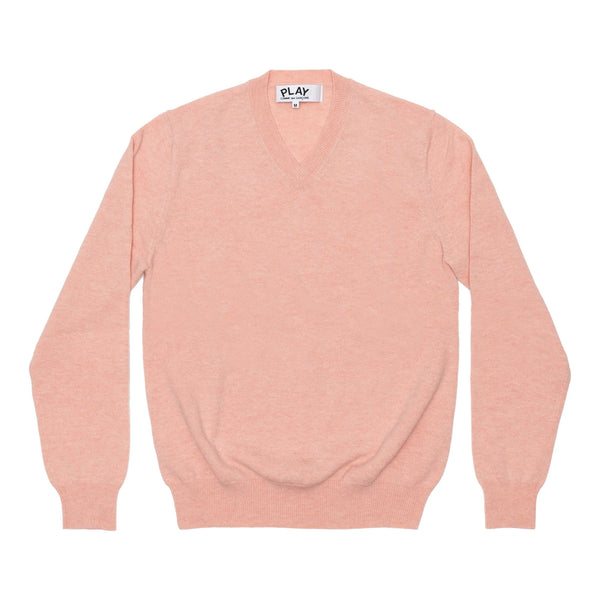 CDG Play Men’s V Neck Sweater Pink