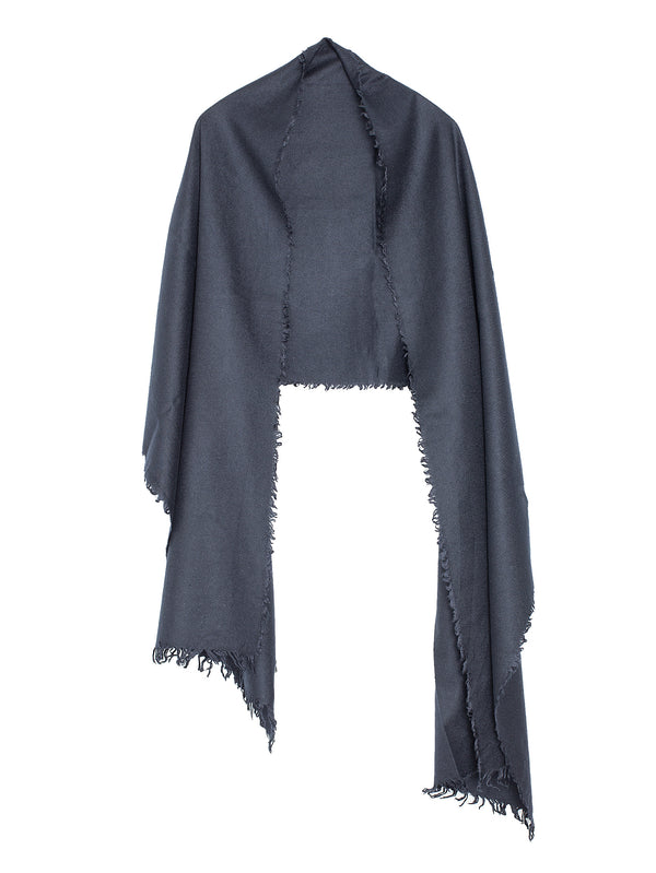 Garment Dyed Cashmere Silk Stole Navy