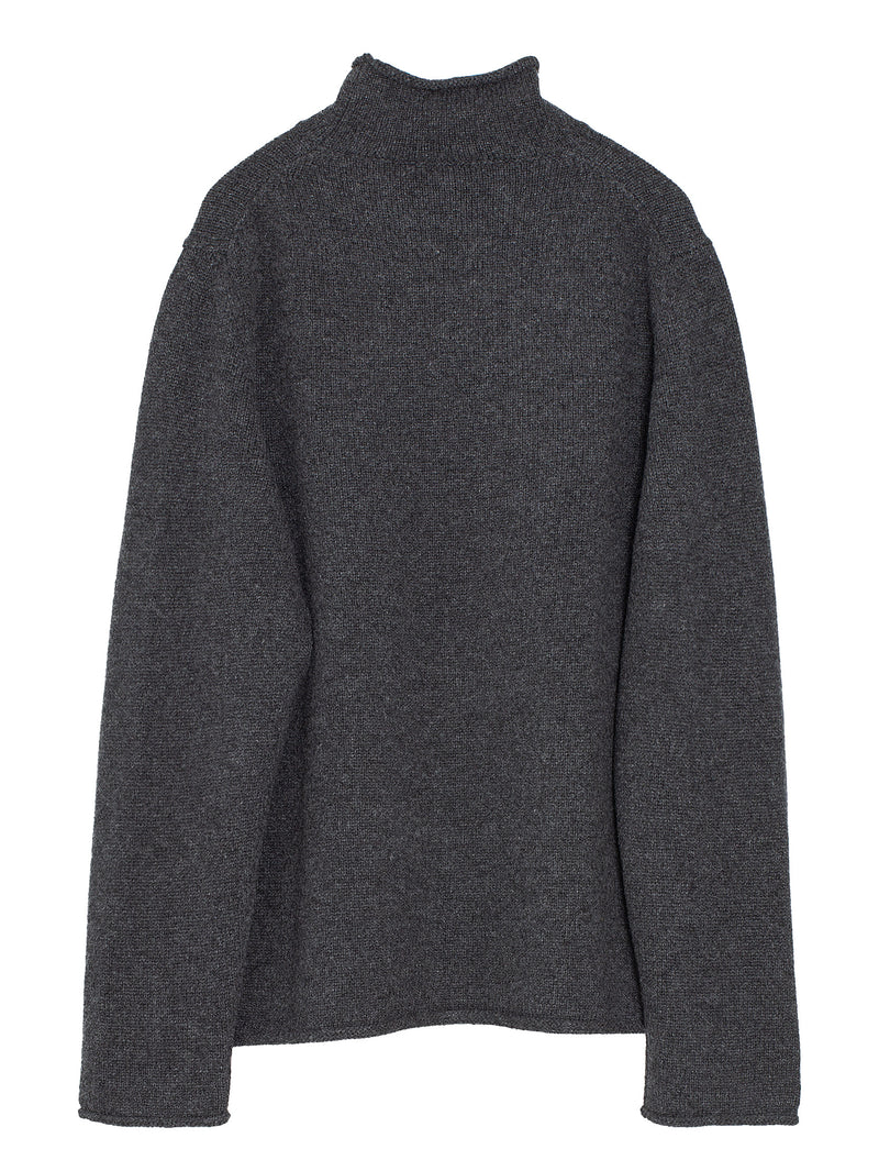 Rollneck Sweater Cashmere Lambswool Charcoal