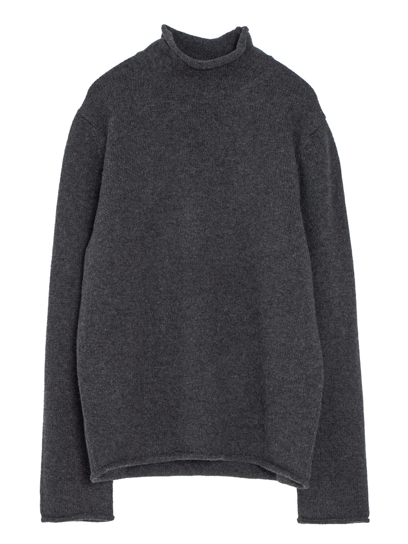 Rollneck Sweater Cashmere Lambswool Charcoal