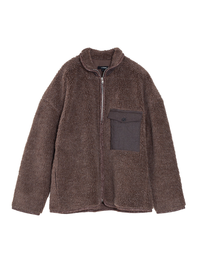 Fleece Jacket Organic Wool Fleece Undyed Brown