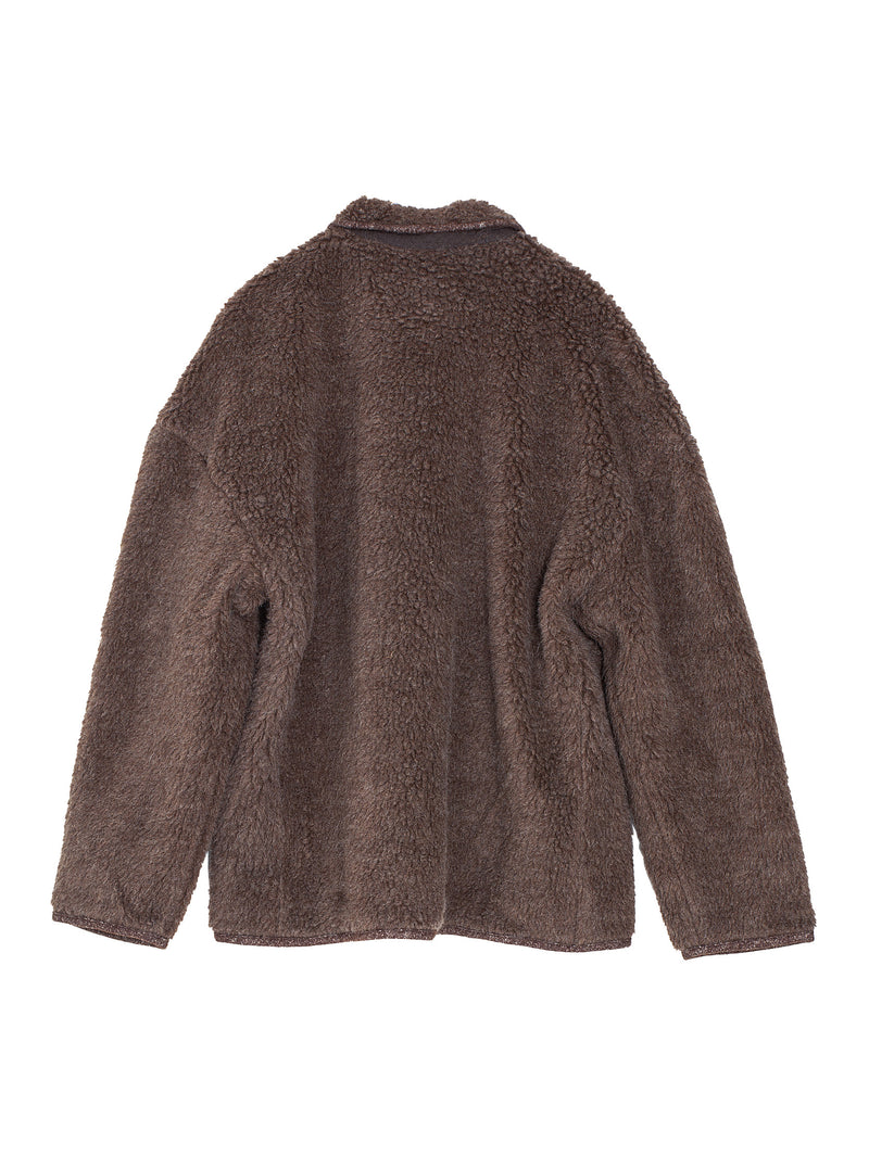 Fleece Jacket Organic Wool Fleece Undyed Brown