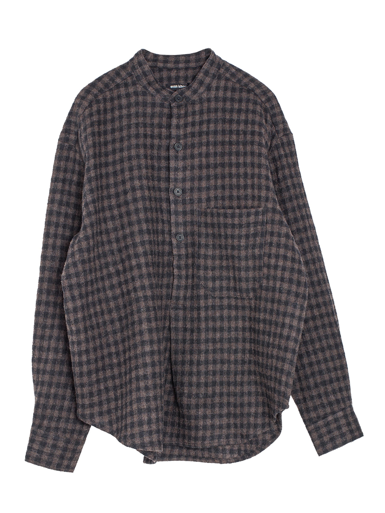 【美品】evan kinori チェック柄ウールシャツ EVAN KINORI(エヴァン キノリ) / Big Shirt Wool Gauze Check
