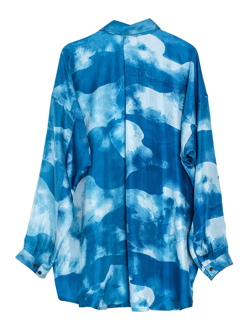 Shirt Nr. 100 Silk Aizome Clouds