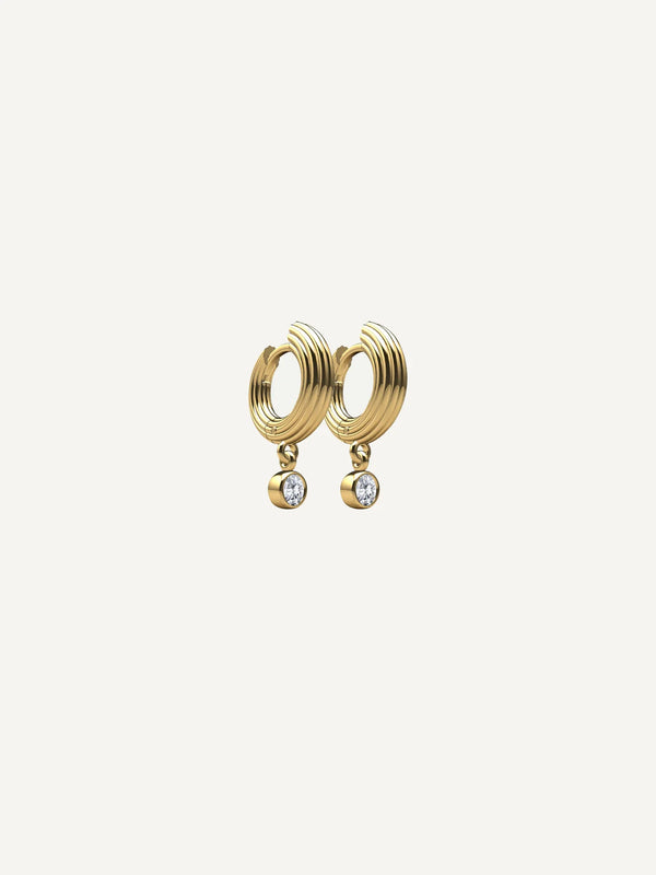 Mini Non Conformist Hoops Topaz Earrings Gold