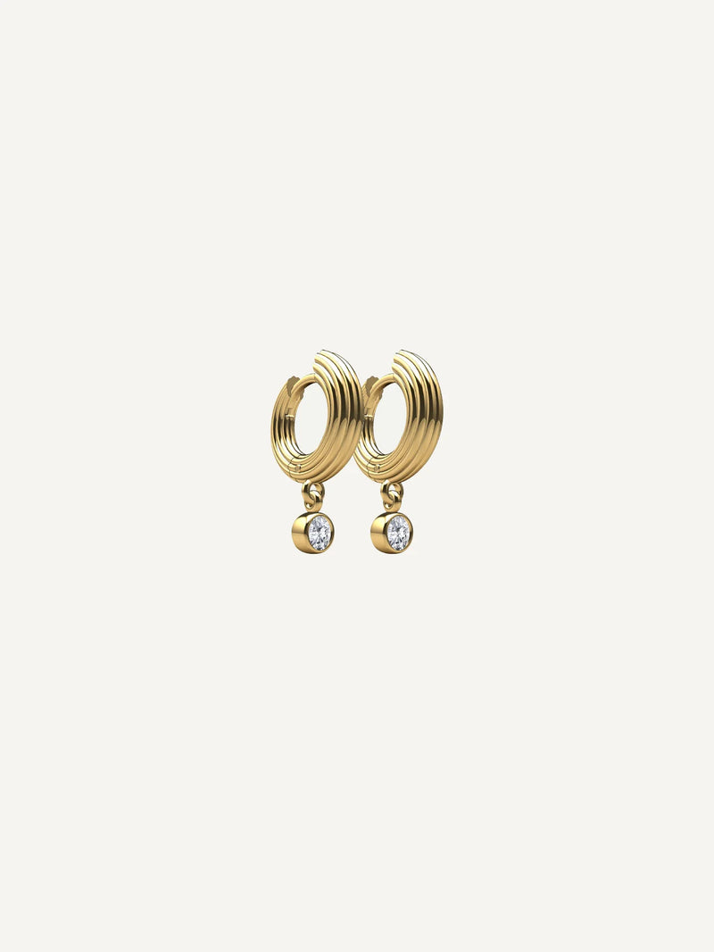 Mini Non Conformist Hoops Topaz Earrings Gold