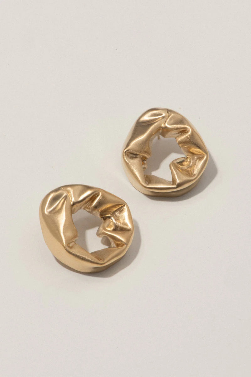 Scrunch Gold Earrings