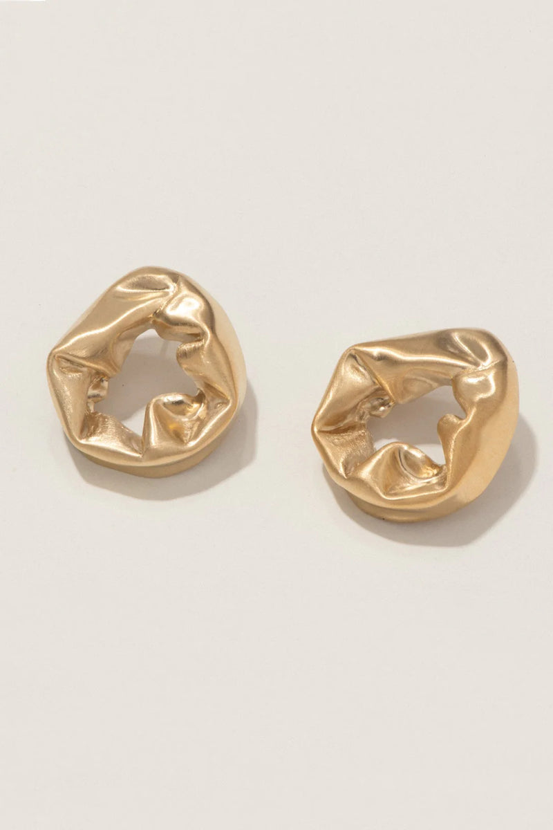 Scrunch Gold Earrings