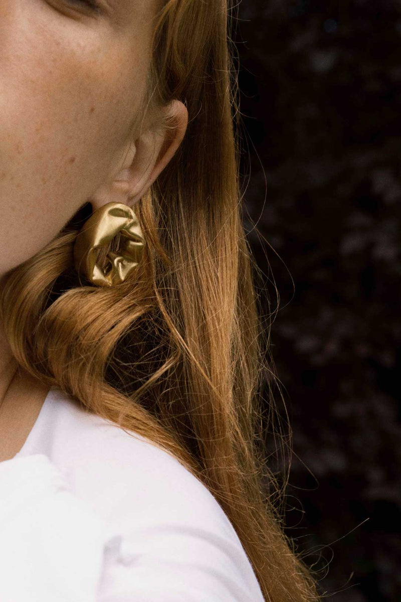 Scrunch Gold Earrings