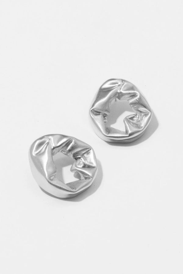 Scrunch Silver Earrings