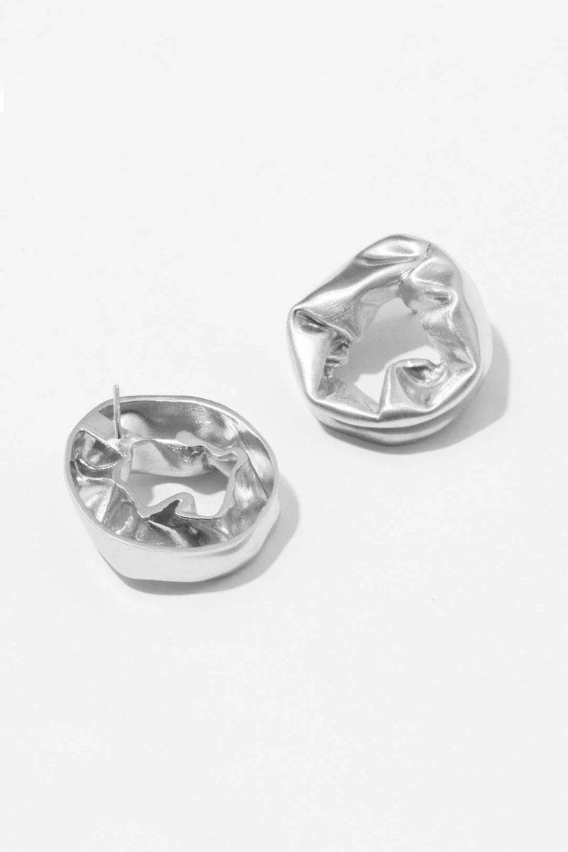 Scrunch Silver Earrings