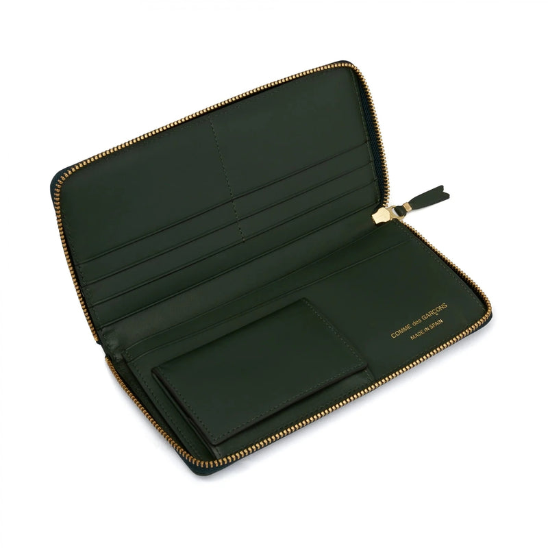 CDG Classic Line Long Zip Around Wallet Bottle Green SA0110