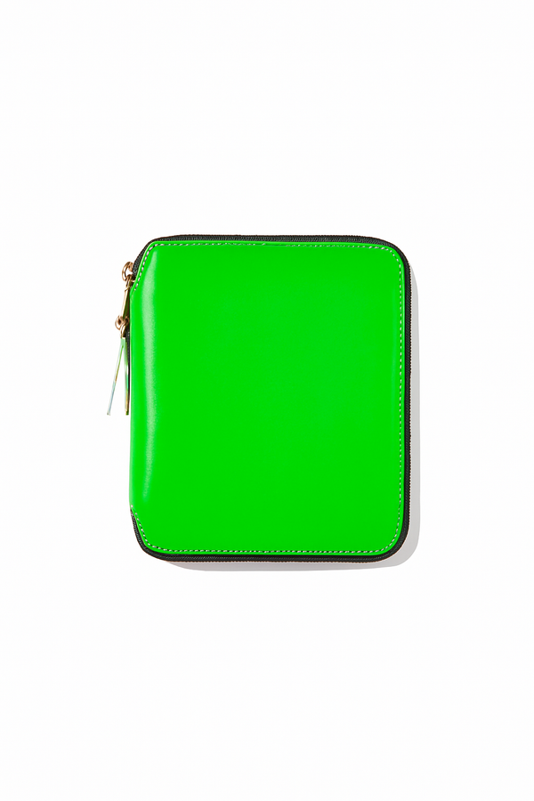 CDG Super Fluo Full Zip Around Wallet Green Blue Orange SA2100SF