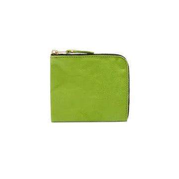 CDG Washed Leather Line Side Zip Wallet Green