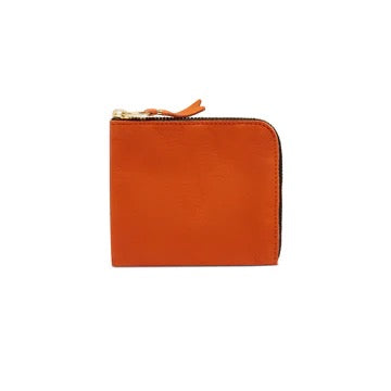 CDG Washed Leather Line Side Zip Wallet Orange