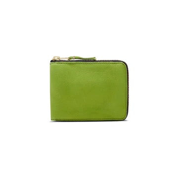 CDG Washed Leather Line Full Zip Wallet Green