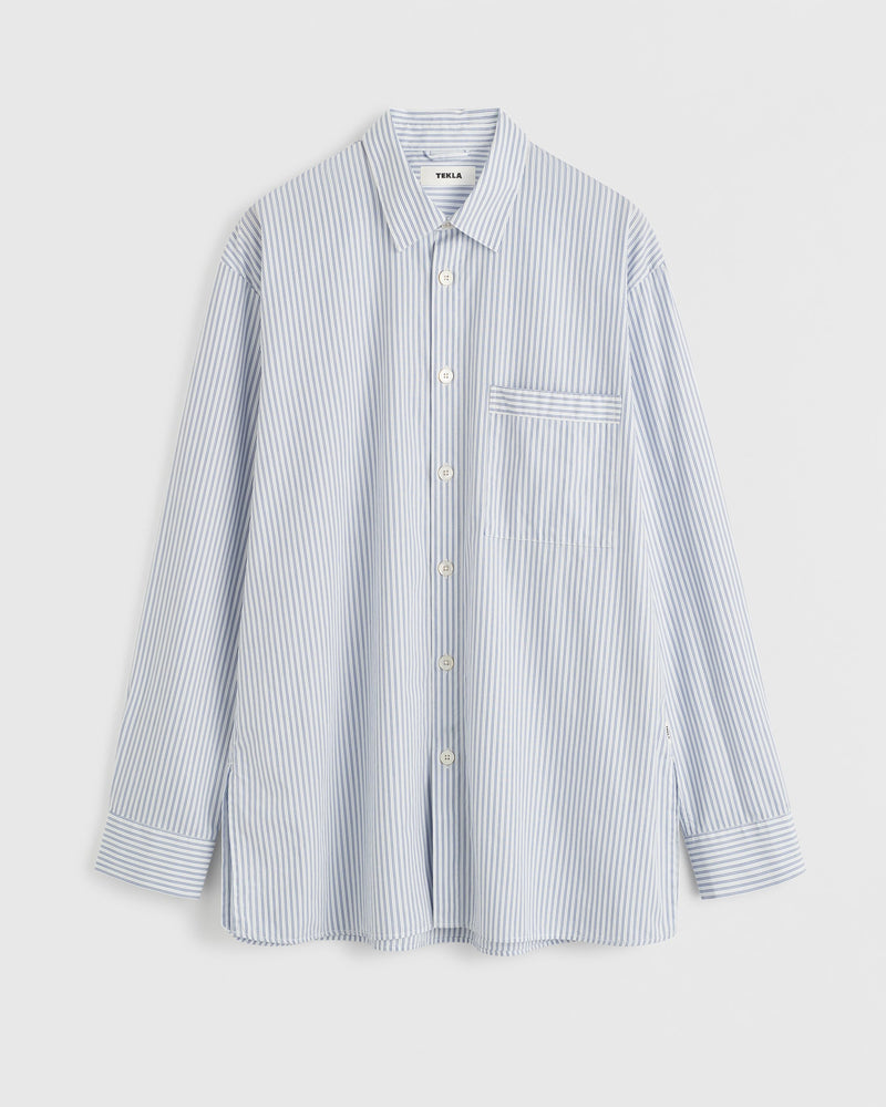 Poplin Pyjamas Long Sleeved Shirt Orchid Stripes