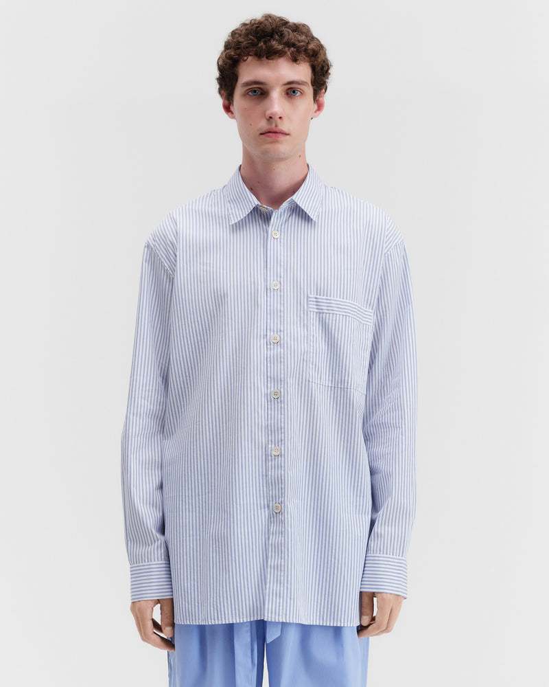 Poplin Pyjamas Long Sleeved Shirt Orchid Stripes