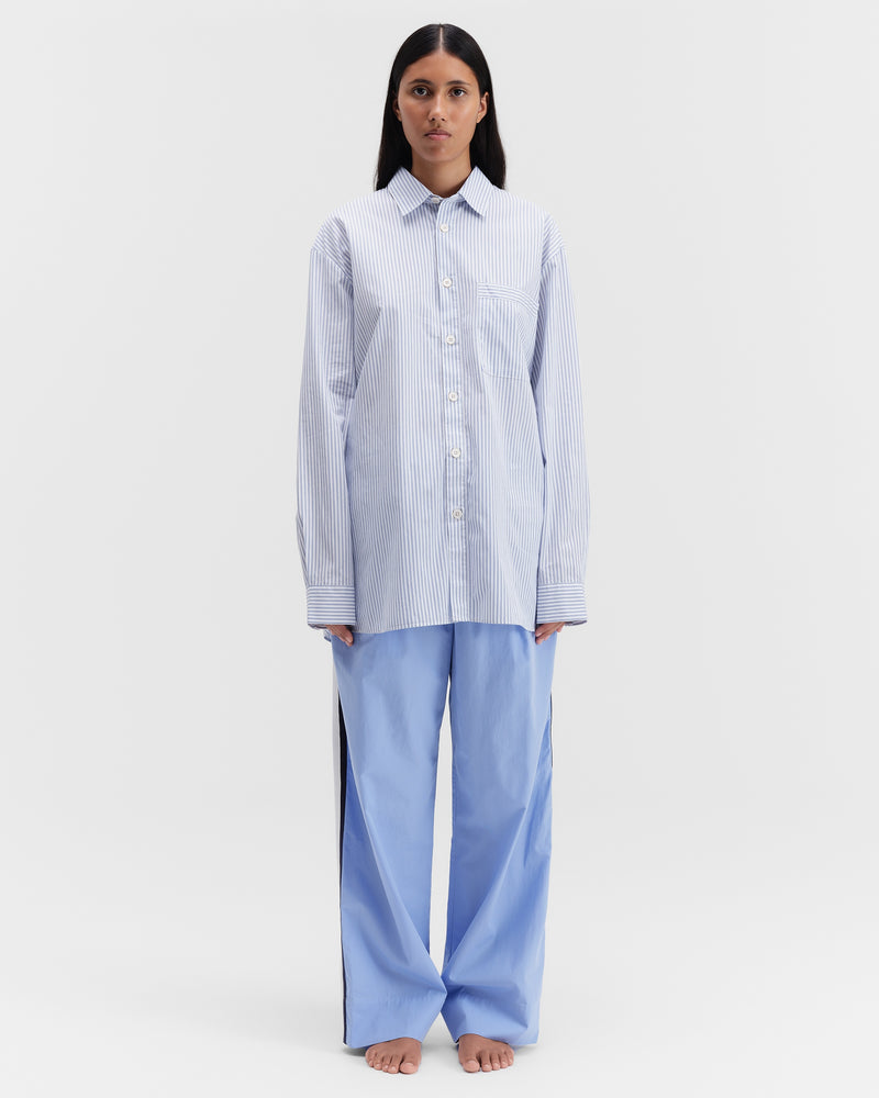 Poplin Pyjamas Long Sleeved Shirt Orchid Stripes
