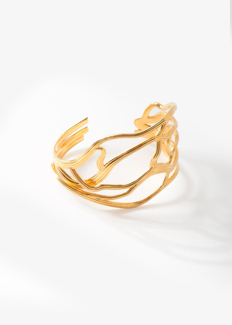 Broken Fabric Bracelet Gold Vermeil Yan Jiang