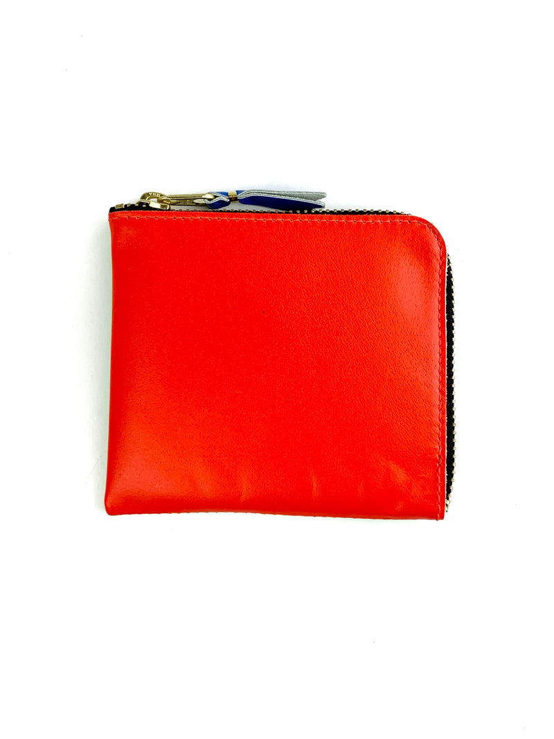 CDG Super Fluo Side Zip Wallet Orange/Green
