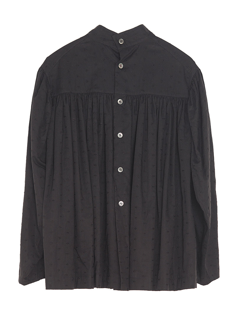 CDG Embroidery Stand Up Collar Shirt Black