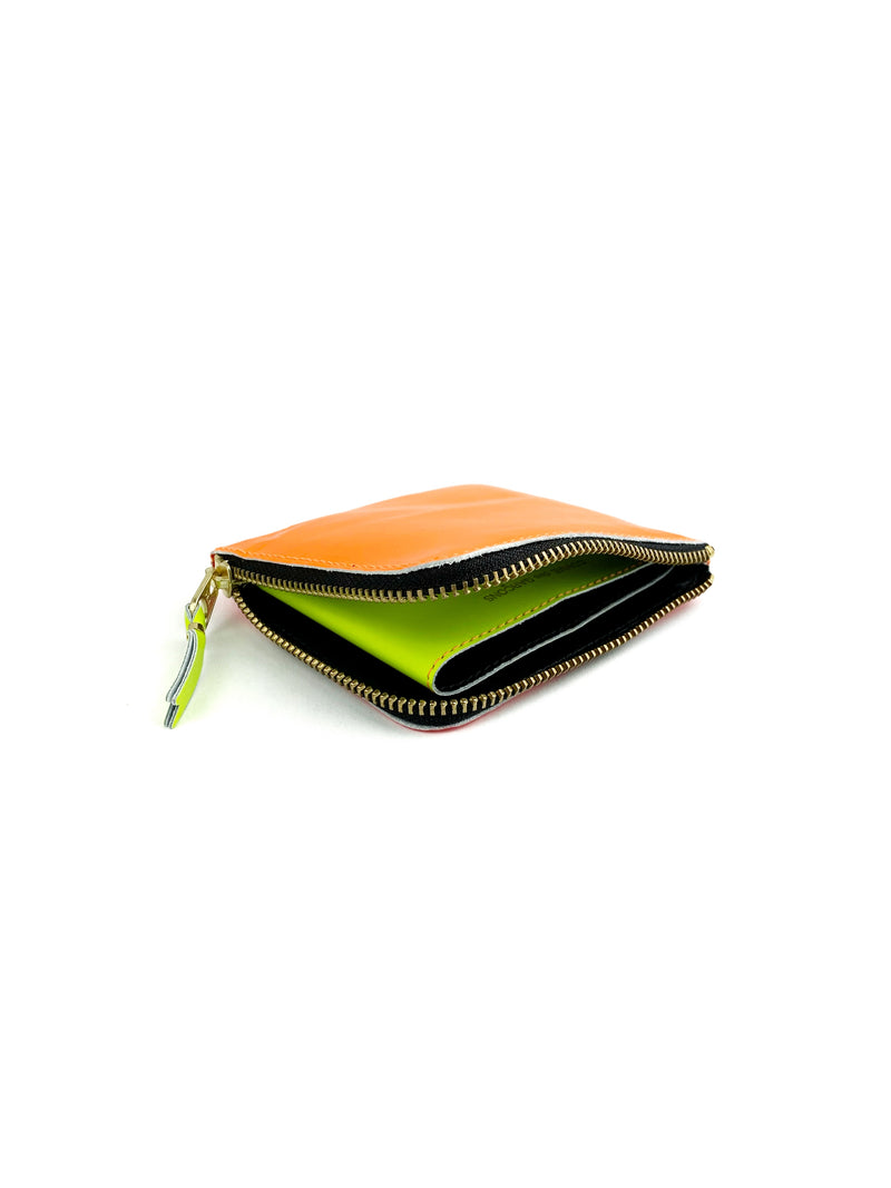 CDG Super Fluo Side Zip Wallet Light Orange/Pink