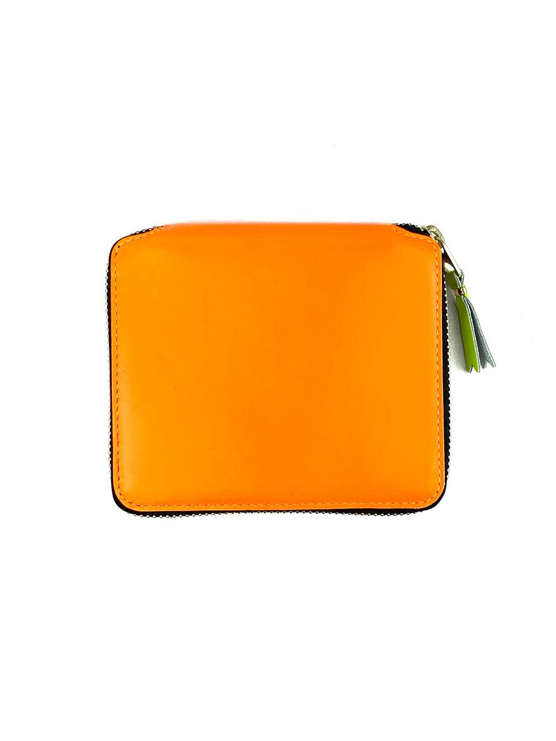 CDG Super Fluo Zip Wallet Light Orange/Pink/Yellow