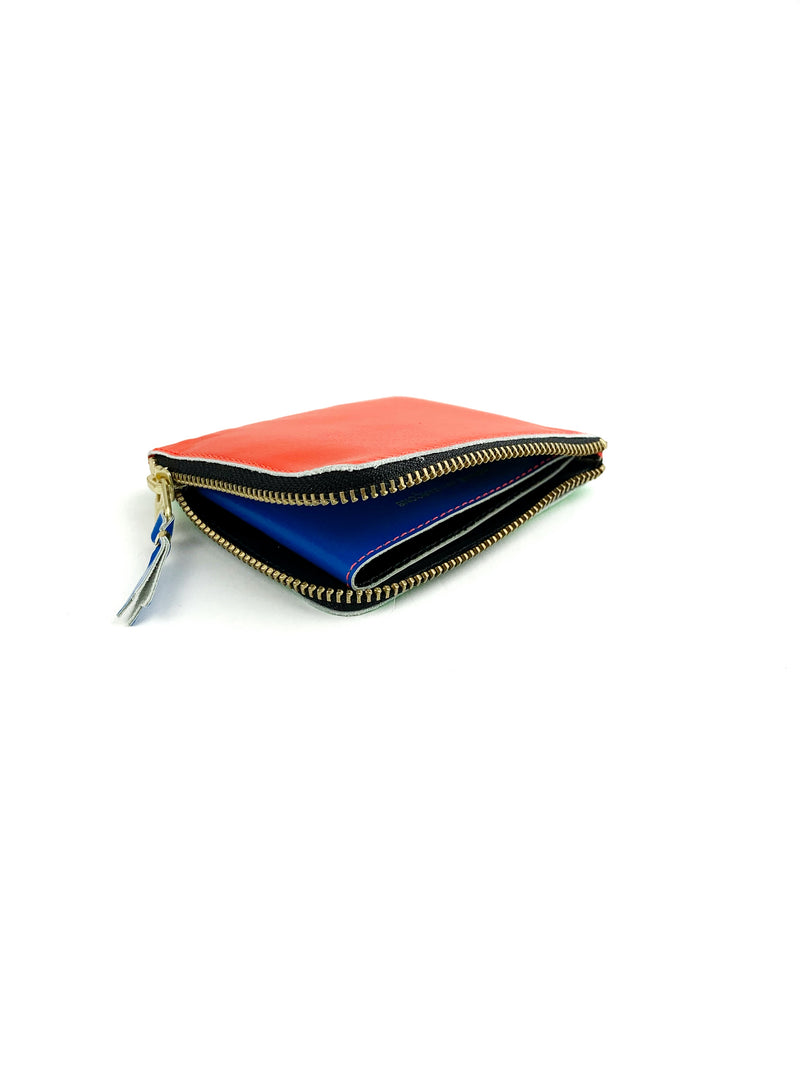 CDG Super Fluo Side Zip Wallet Orange/Green