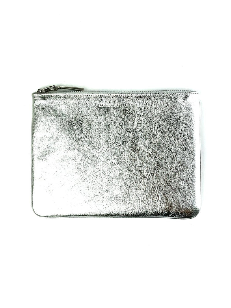 CDG Gold Line Pouch Wallet Silver
