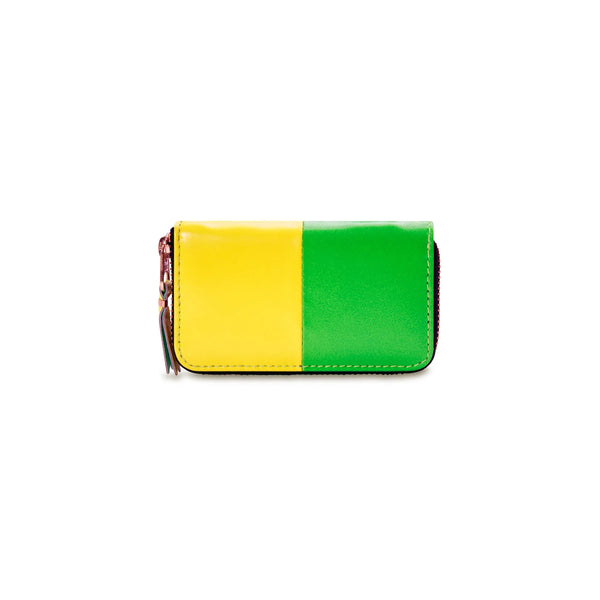 CDG Fluo Squares Small Wallet Green/Yellow